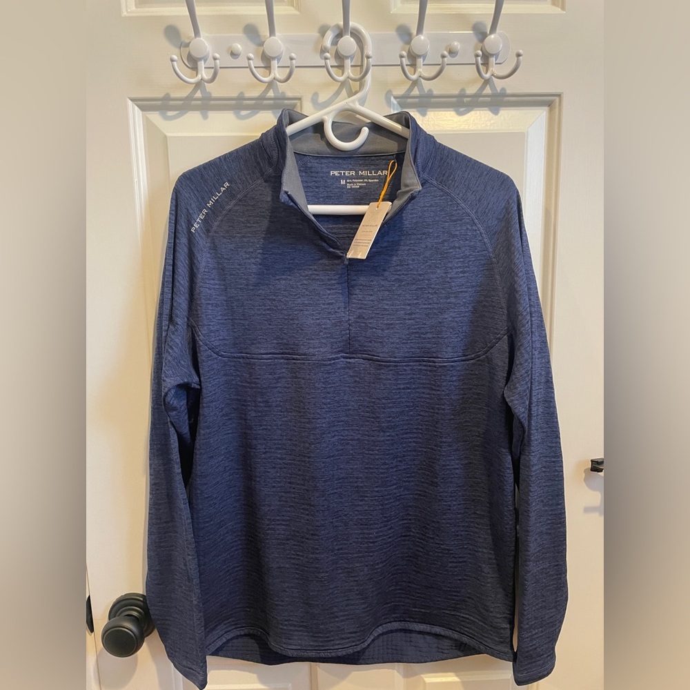 Peter Millar Men's Navy Zip-Up Sweater